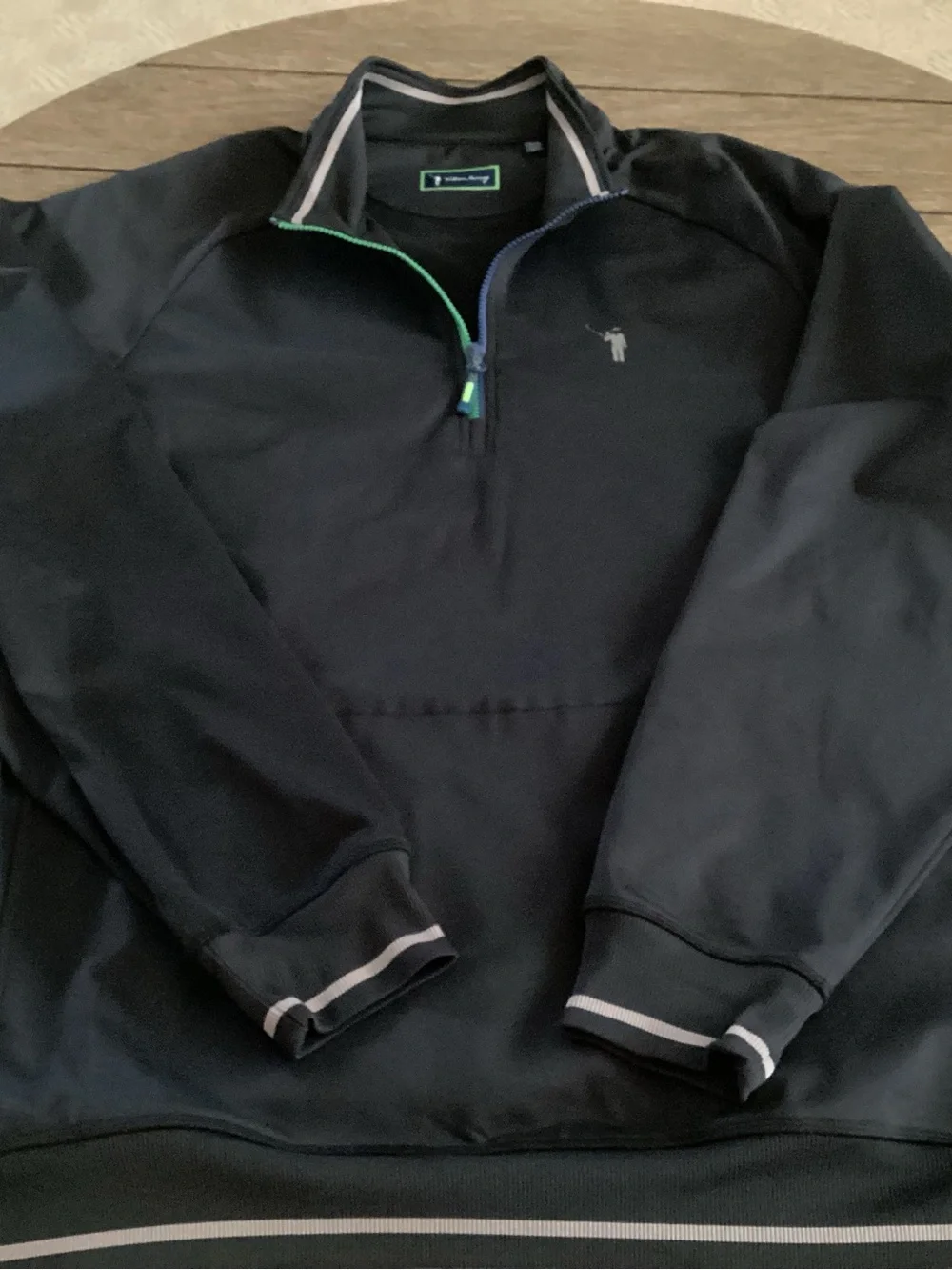 William Murray Golf Navy Lightweight Quarter-Zip Pullover with Contrast Trim